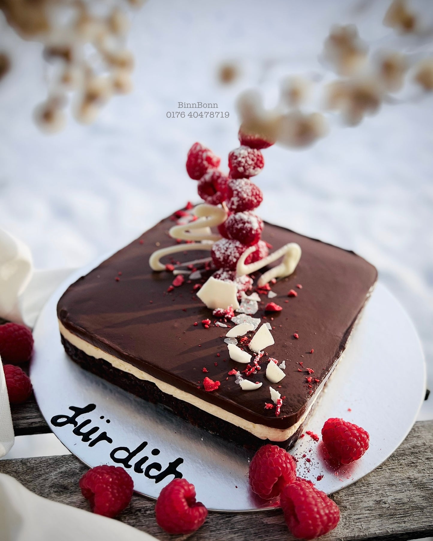 30. Torte "For You" Schokolade Mousse mit frischen Himbeeren 16 cm