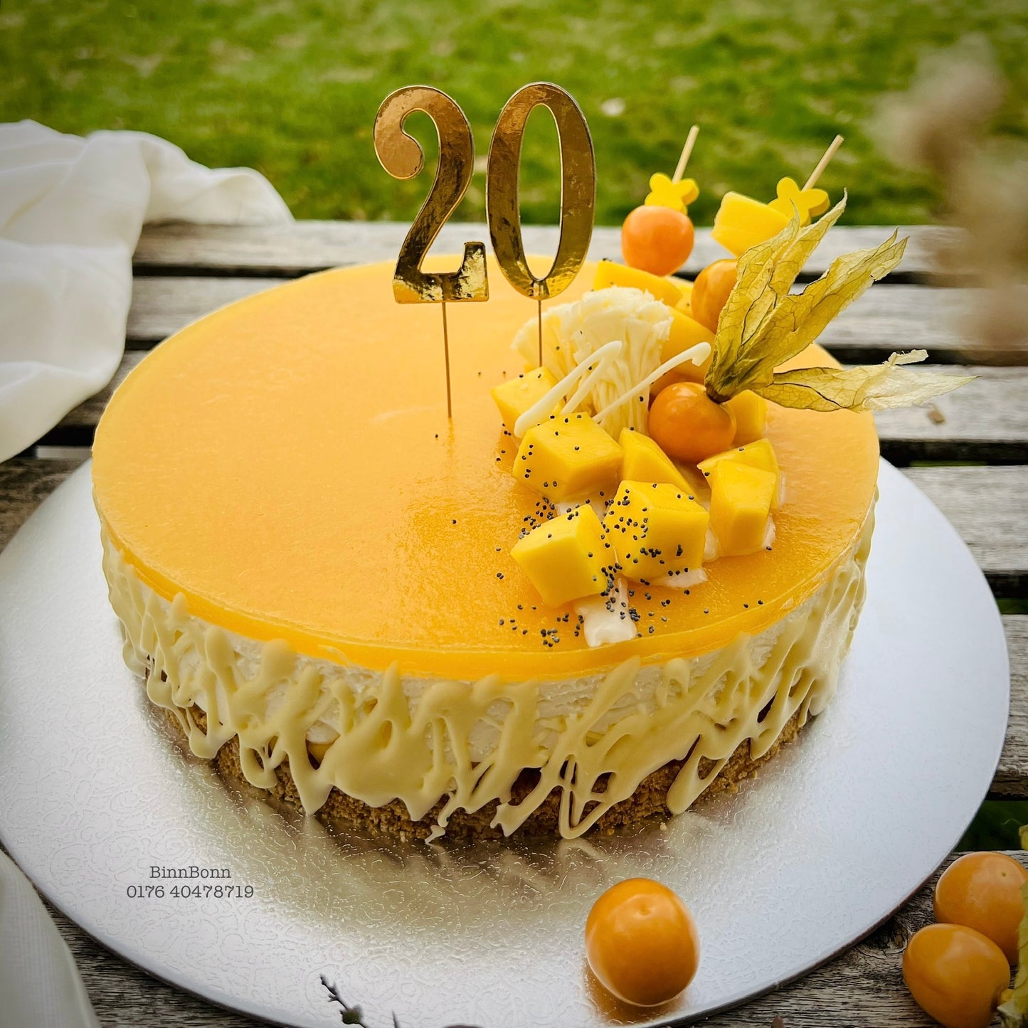 65. Torte "Sunshine" Mango Cheesecake mit frischem Mangopüree 22 cm